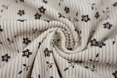 Rippen Cordstoff Blümchen