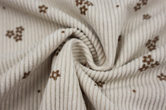 Rippen Cordstoff Blümchen