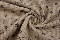 Rippen Cordstoff Blümchen