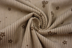Rippen Cordstoff Blümchen