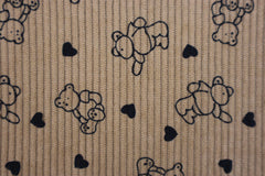 Reststück:1,20m Rippen Cordstoff Teddybaeren mocca