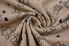 Reststück:1,20m Rippen Cordstoff Teddybaeren mocca