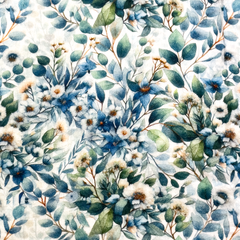 Double Gauze Musselin Digital Eucalyptus