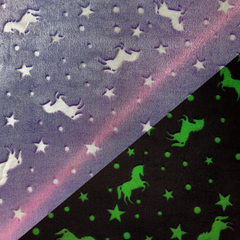 Wellness Fleece Glow in the Dark Einhörner - Design 1