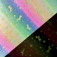 Wellness Fleece Glow in the Dark Einhörner - Design 2