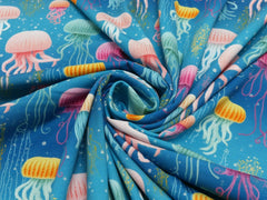 Baumwolljersey Digital Jellyfish