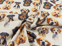 Baumwoll Popeline Digital Hunde - Design 2