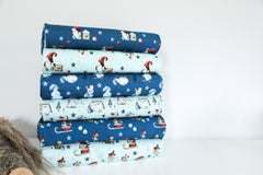 Sweatshirtstoff Winterwonderland jeansblau by Sabine Marschall