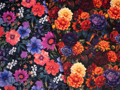 Steppsamt mit Punktprägung Samos Blumen - Design 2