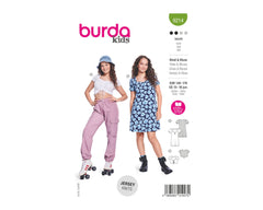 Schnittmuster burda kids - Kleid & Bluse 9214