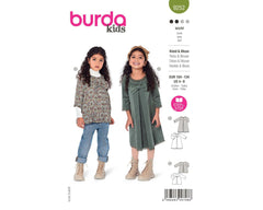 Schnittmuster burda kids - Bluse & Kleid 9252