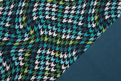 Reststück: 1,00m - Softshell Hahnentritt petrol