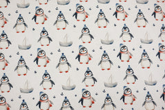 Reststück: 1,30m Reststück Softshell Maritime Pinguine