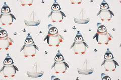 Reststück: 1,30m Reststück Softshell Maritime Pinguine