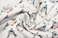 Reststück: 1,30m Reststück Softshell Maritime Pinguine