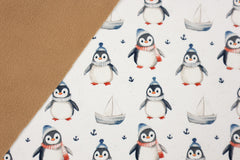 Reststück: 1,30m Reststück Softshell Maritime Pinguine