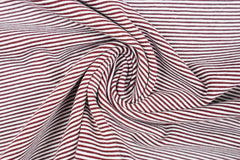 Baumwolljersey Fineline Stripes - aubergine