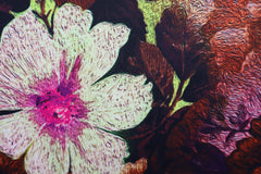 Stretch Satin Aquarellblumen