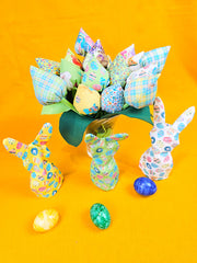 Baumwoll Webware Happy Easter Grün
