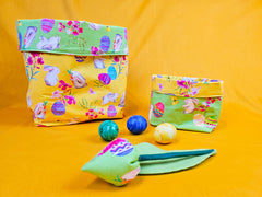 Baumwoll Webware Happy Easter Gelb