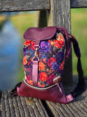 Steppsamt mit Punktprägung Samos Blumen - Design 2