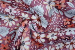 Reststück: 1,00m Sweat Fiodora Flower altrosa