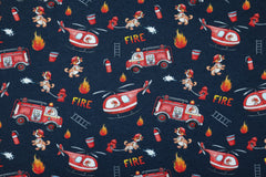 Sweatshirtstoff Digital Fire Fighter Dog