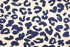 Reststück: 1,00m - Sweatshirt Stoff  Leomuster dunkelblau