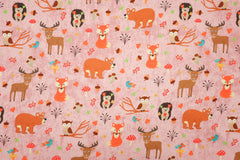 Sweatshirtstoff Cute Forest Friends - altrosa