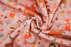 Sweatshirtstoff Cute Forest Friends - altrosa