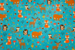 Sweatshirtstoff Cute Forest Friends SH - opal