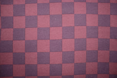 Reststück: 1,00m - Sweatshirt Stoff Karomuster altrosa pflaume