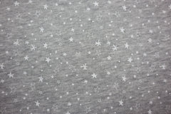 Reststück: 1,00m - Sweatshirt Stoff little Stars grau meliert