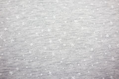 Reststück: 1,00m - Sweatshirt Stoff little Stars hellgrau meliert