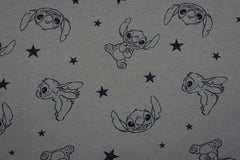 Reststück: 1,00m - Sweatshirt Stoff Ohana Stars grau