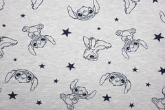 Reststück: 1,00m - Sweatshirt Stoff Ohana Stars hellgrau meliert