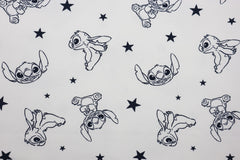 Reststück: 1,00m - Sweatshirt Stoff Ohana Stars weiß