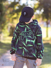 Sweatshirtstoff Digital Neon Peak