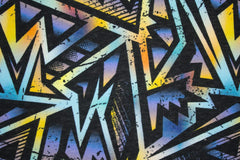 Reststück: 1,30m Meter Sweatshirt Stoff you got this türkis bunt