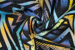 Reststück: 1,30m Meter Sweatshirt Stoff you got this türkis bunt