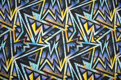 Reststück: 1,30m Meter Sweatshirt Stoff you got this türkis bunt