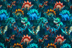 Sweatshirtstoff Digital Dinosaurier