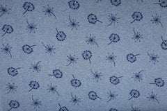 Reststück: 1,30m - Sweatshirt Stoff Femke Pusteblumen blau