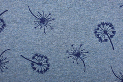 Reststück: 1,30m - Sweatshirt Stoff Femke Pusteblumen blau