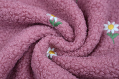 Teddy Clio Blumenstickerei - himbeer