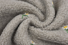 Teddy Clio Blumenstickerei - kiesel