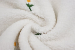 Teddy Clio Blumenstickerei - weiß