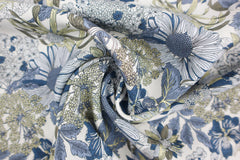 Tencel Leinen Blue Flower