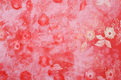 Baumwoll Blumenstickerei Tie Dye Poppy