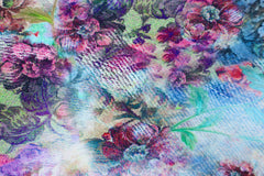 Viskosejersey Renaissance Flowers - blau/bunt